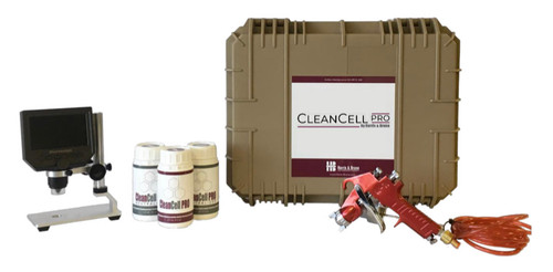 Convenient on-press or off press anilox roll cleaning, No manual scrubbing or harsh abrasives, H&B Clean Cell Pro Anilox Maintenance Kit